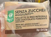 Gallette di riso integrale con cioccolato fondente senza glutine