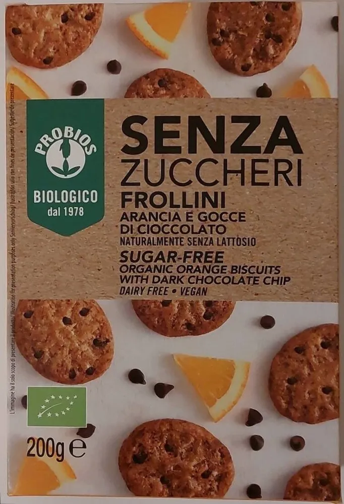 Frollini senza zucchero arancia e gocce di cioccolato