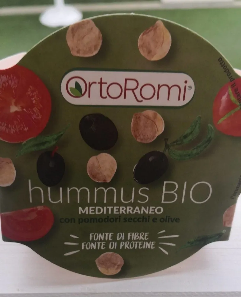 Hummus Bio Mediterraneo con pomodori secchi e olive