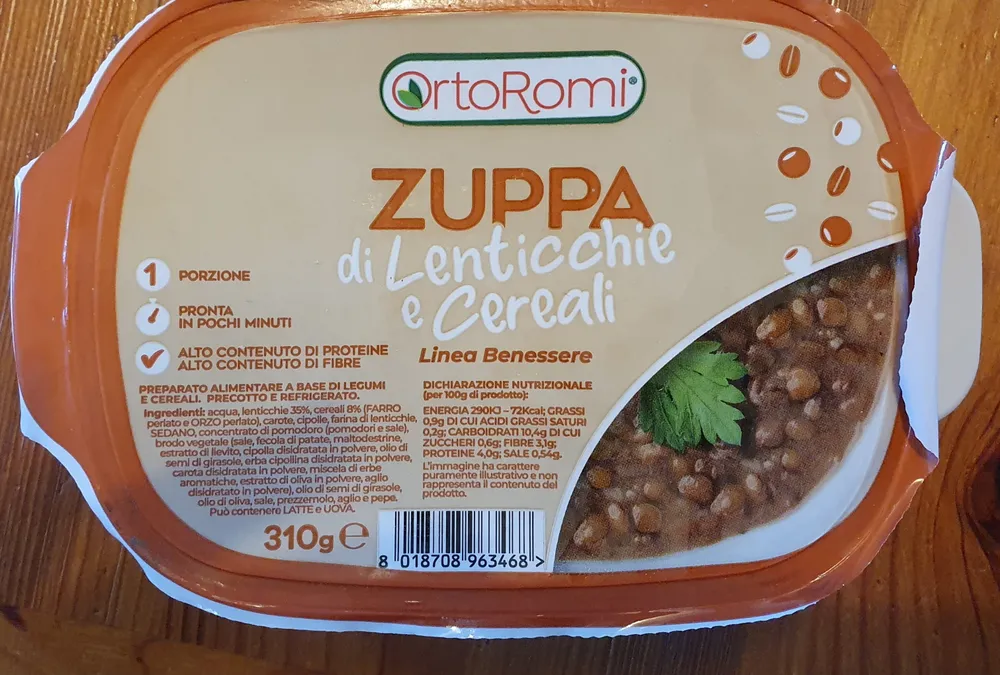 Zuppa di lenticchie e cereali