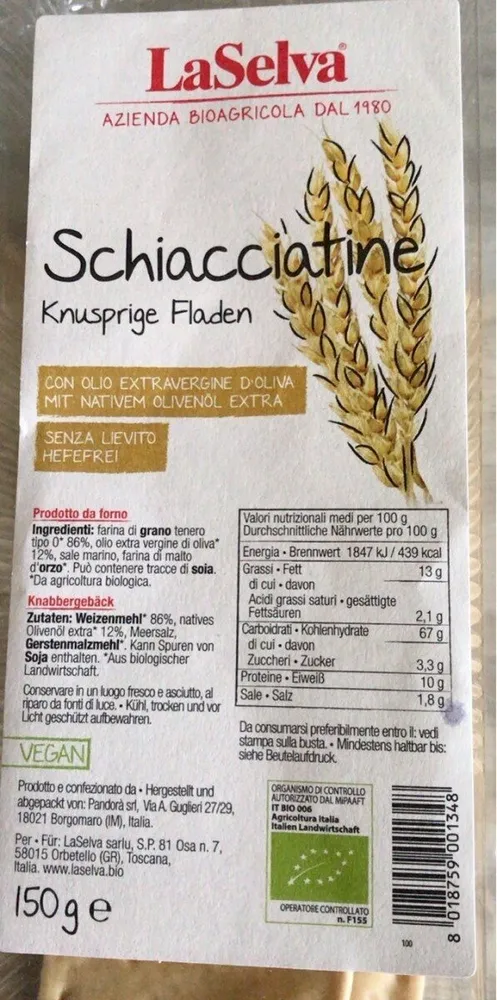 Schiacciante knusprige Fladen