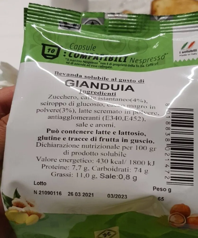 Capsule solubili Gianduia
