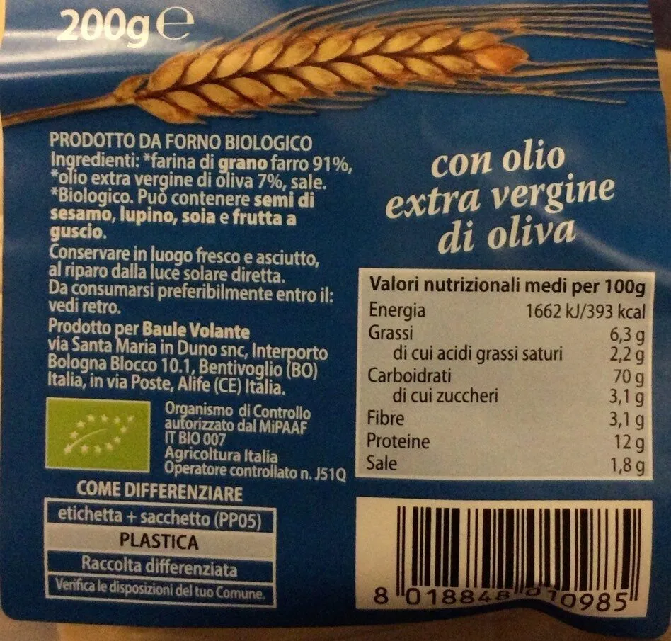 Cracker di farto senza lievito