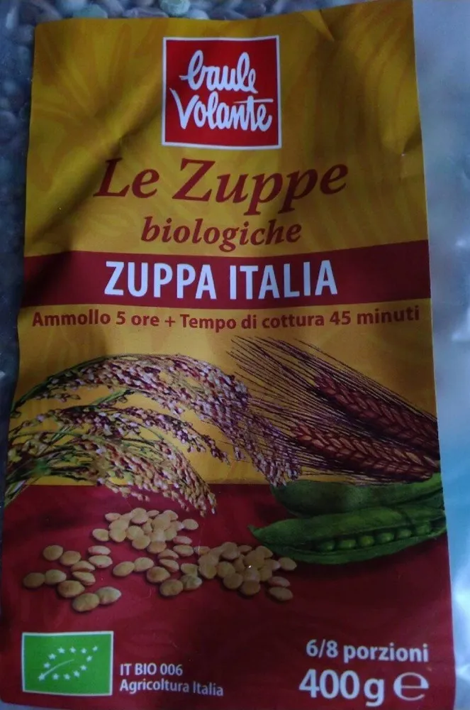 Miscela biologica di farro e orzo con piselli