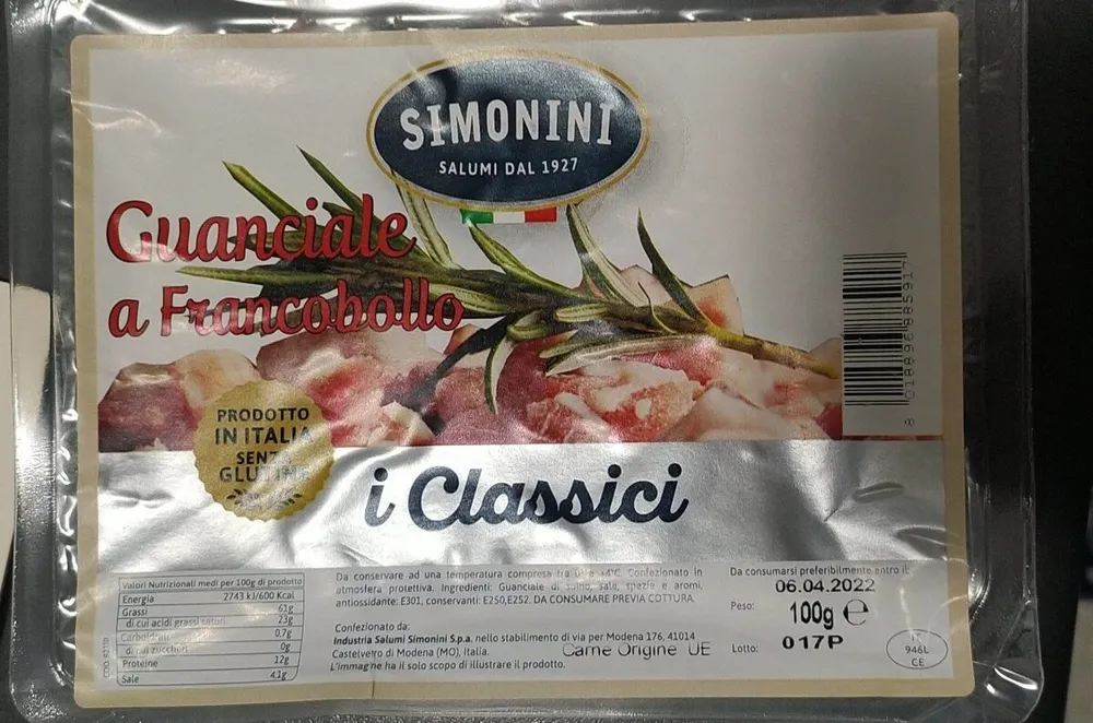 Guanciale a francobollo