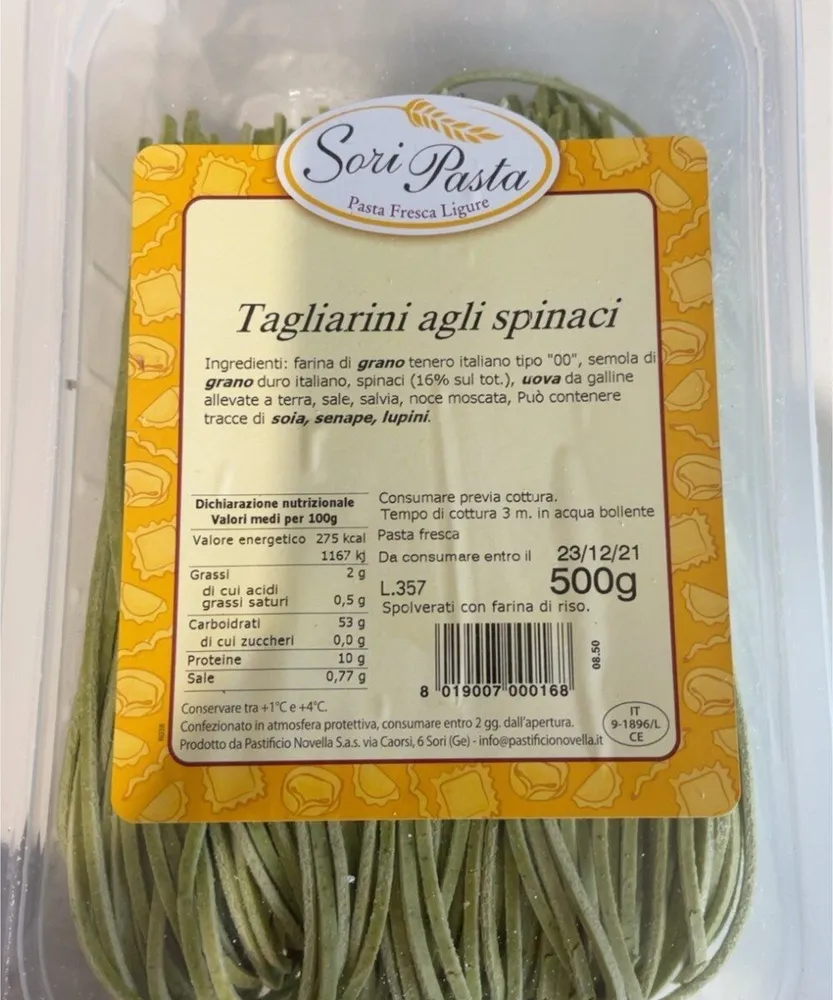 Tagliarini agli spinaci