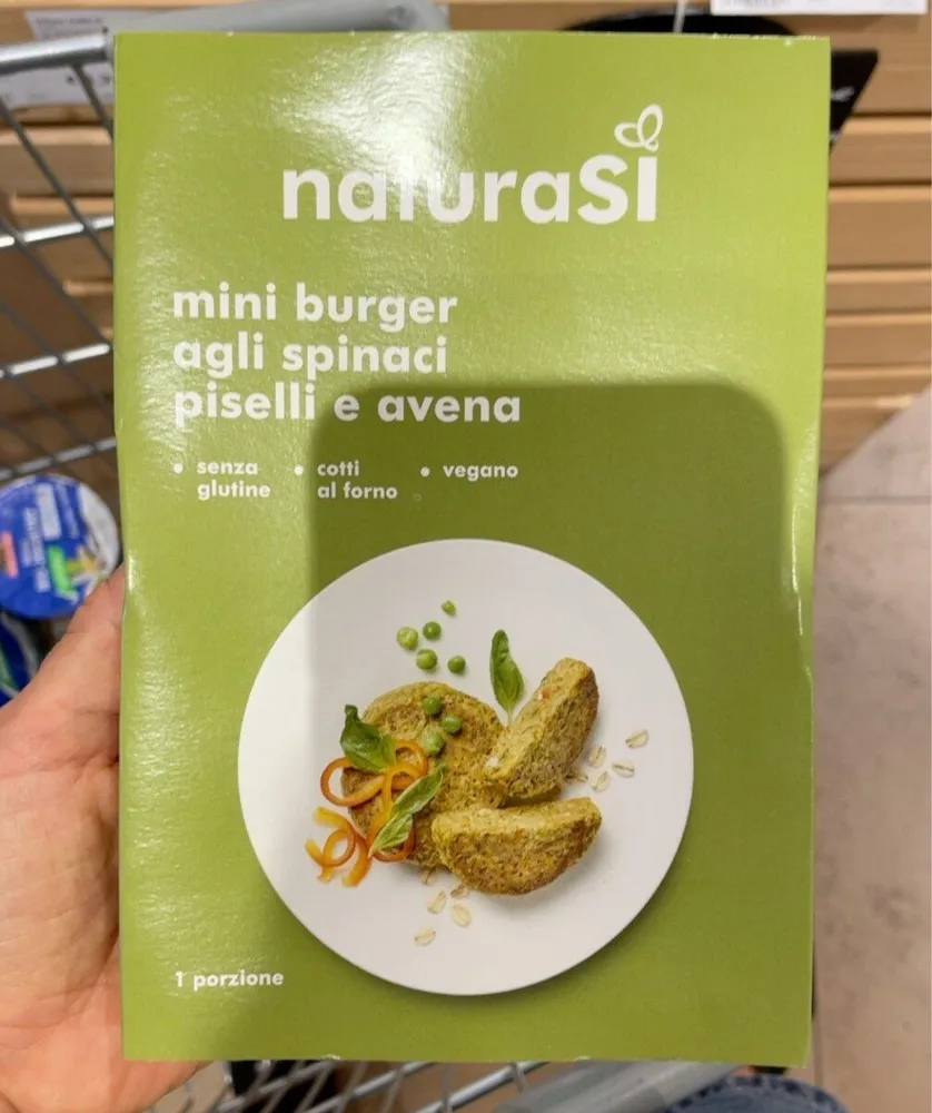 Mini burguer agli spinaci piselli e avena