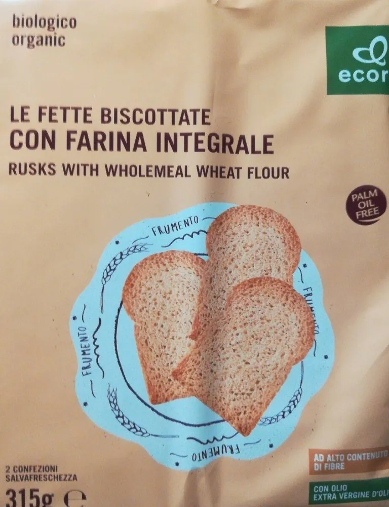 Le fette biscottate con farina integrale