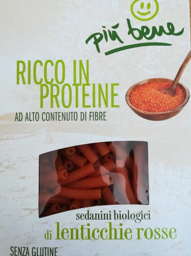 Sedanini biologici di lenticchie rosse