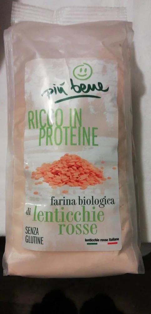 Farina biologica di lenticchie rosse