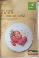 Mini burger alle rape e lenticchie rosse