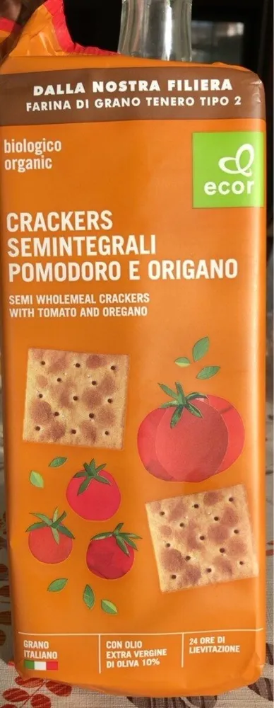 CRACKERS SEMINTEGRALI POMODORO E ORIGANO