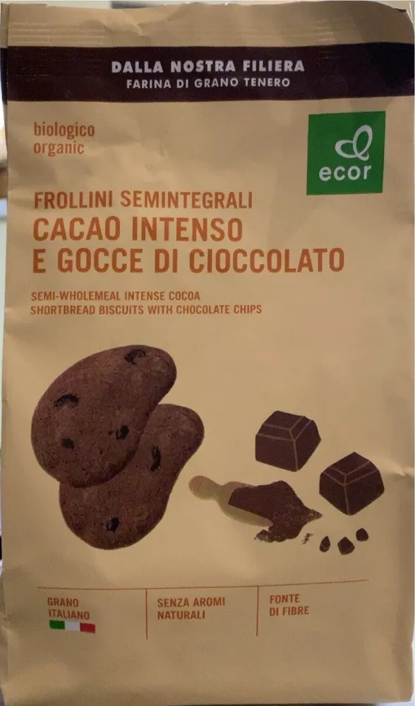 Frollini semintegrali cacao intenso e gocce di cioccolato
