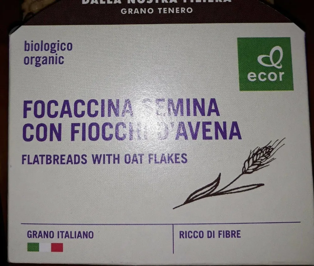 Focaccina semina con fiocchi d'avena
