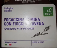 Focaccina semina con fiocchi d'avena