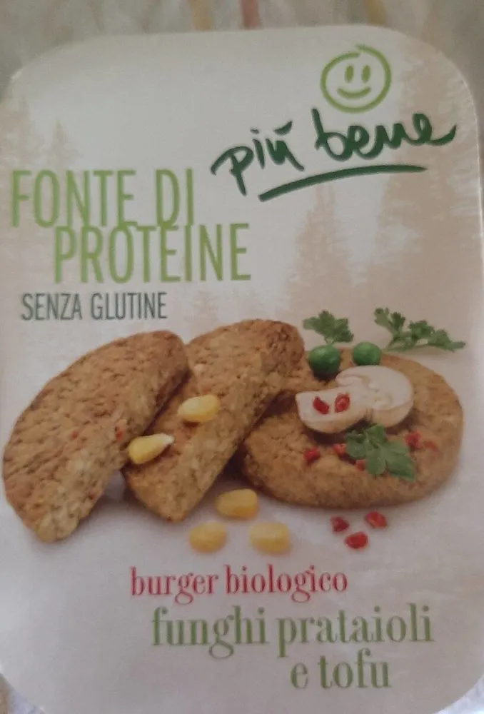 Burger biologico funghi prataioli e tofu