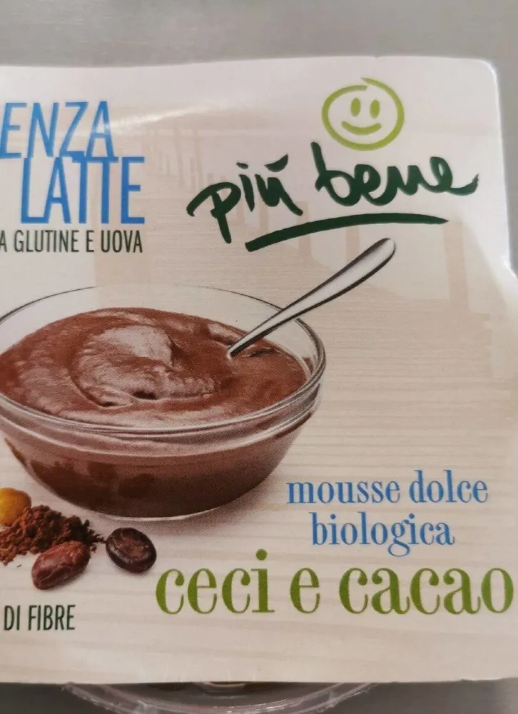 Mousse dolce biologica ceci e cacao