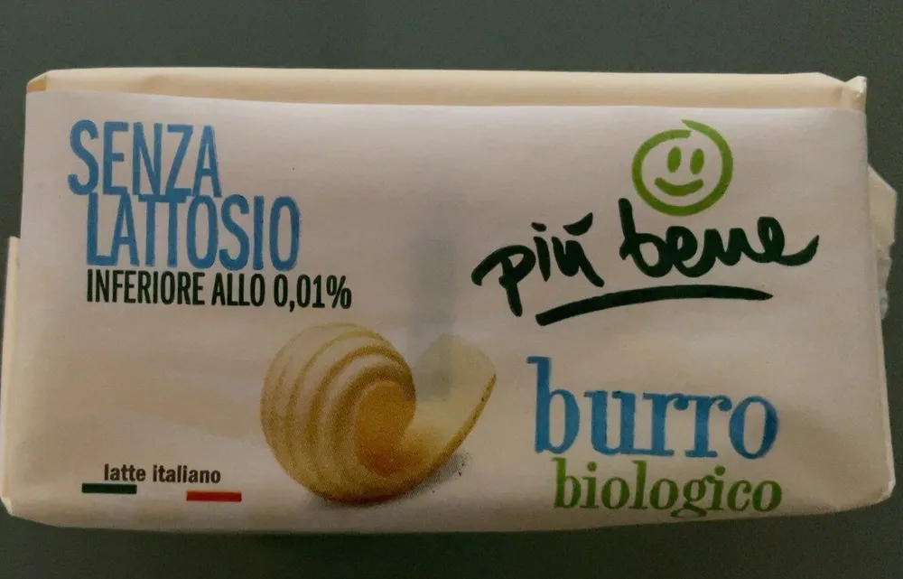 Burro biologio senza lattosio
