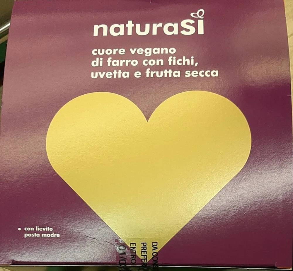 Cuore vegano di farro con fichi uvetta e frutta secca