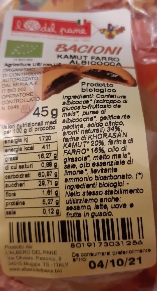 BACIONI KAMUT FARRO ALBICOCCA