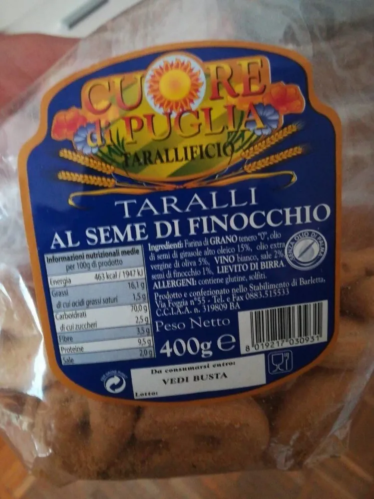 Taralli al seme di finocchio