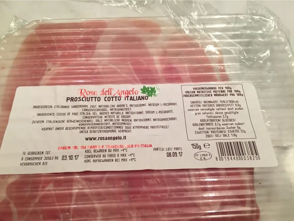 Prosciutto cotto italiano
