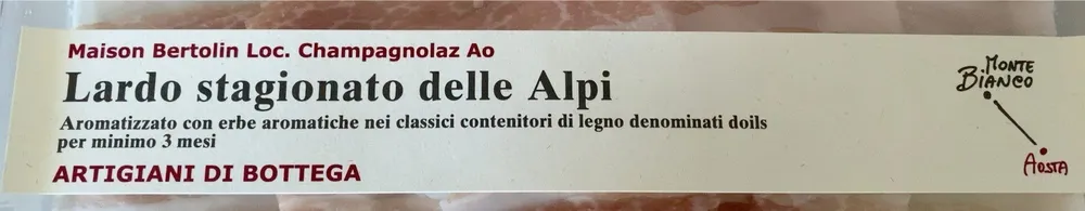 Lardo stagionato delle Alpi