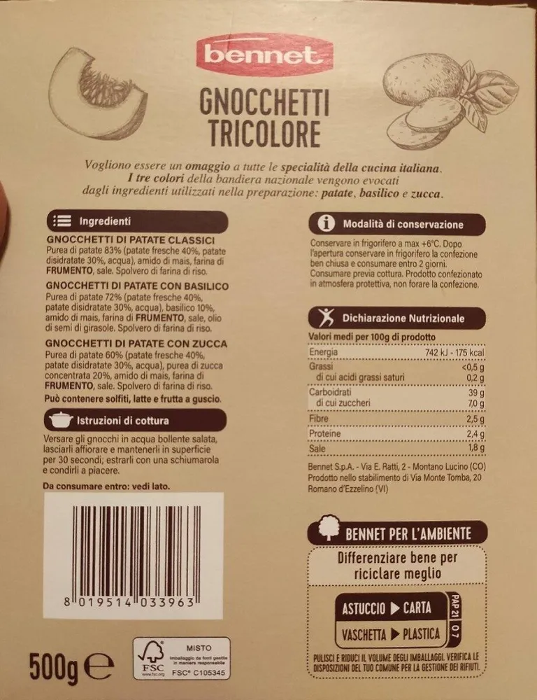 Gnocchetti Tricolore Bennet