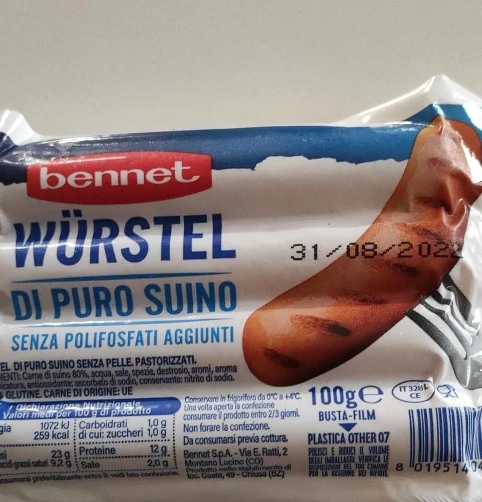 Wurstel di puro suino