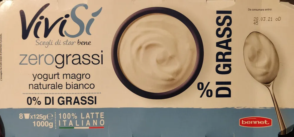 Zero grassi yogurt magro naturale bianco
