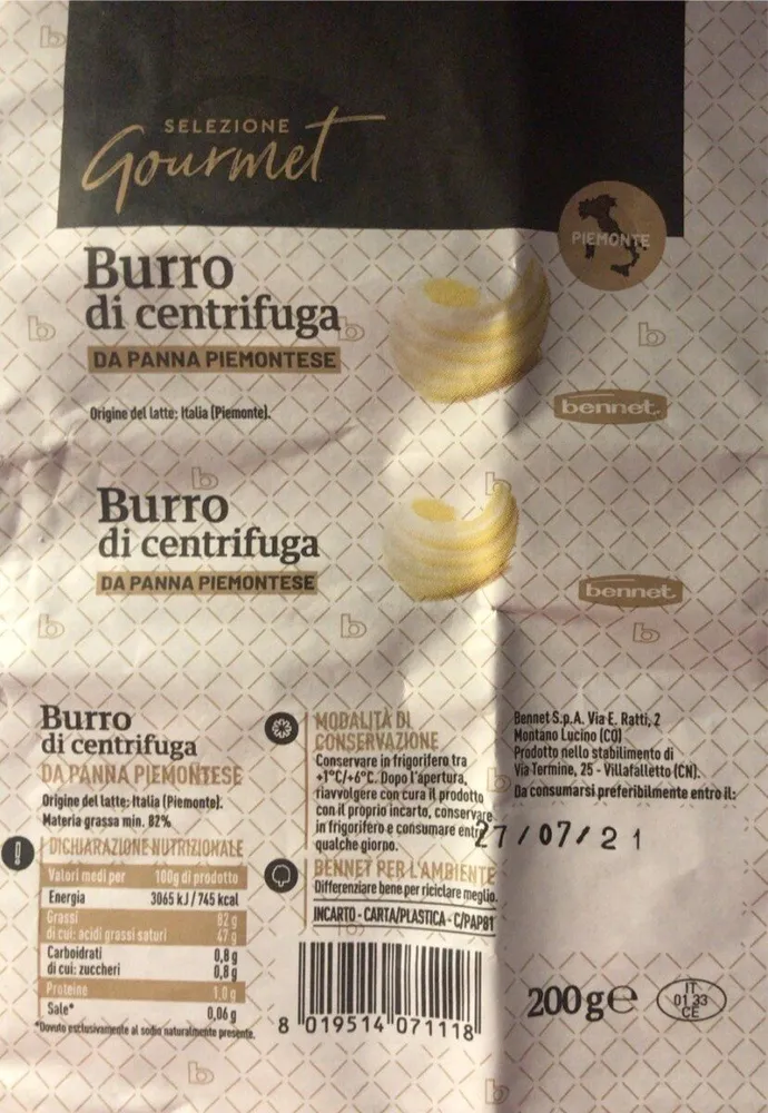 Burro di centrifuga