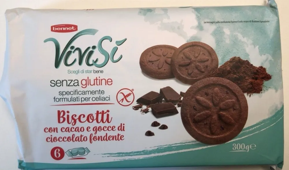 Biscotti con cacao e gocce di cioccolato fondente