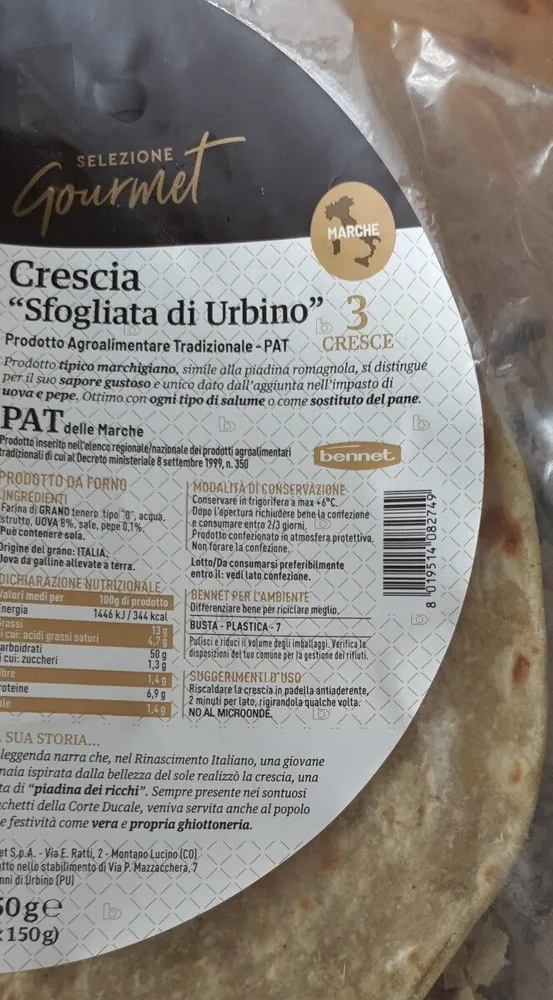 Crescia sfogliata di Urbino