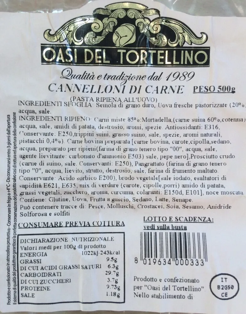 Cannelloni di carne 500 g
