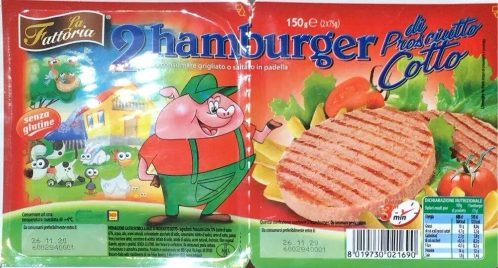 Hamburger di prosciutto cotto
