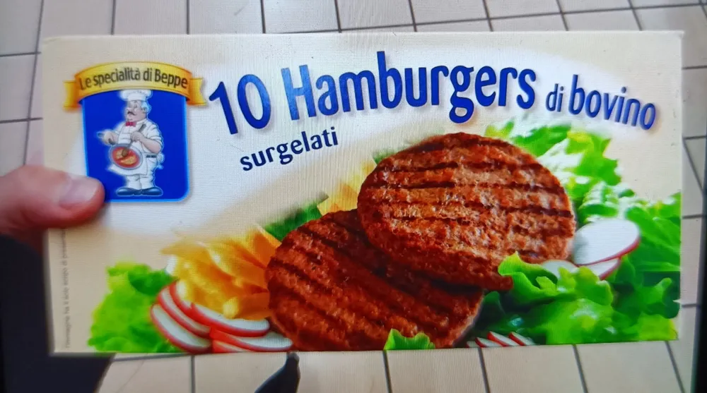 10 Hamburgers di bovino surgelati