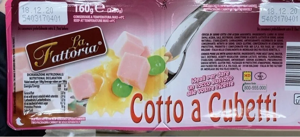 Prosciutto cotto a cubetti