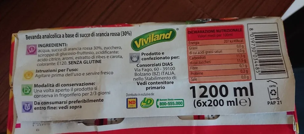 Viviland arancia rossa x6