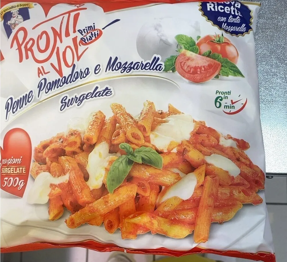 Penne pomodoro e mozzarella surgelate