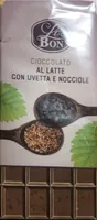Cioccolato al latte con uvetta e noccioline