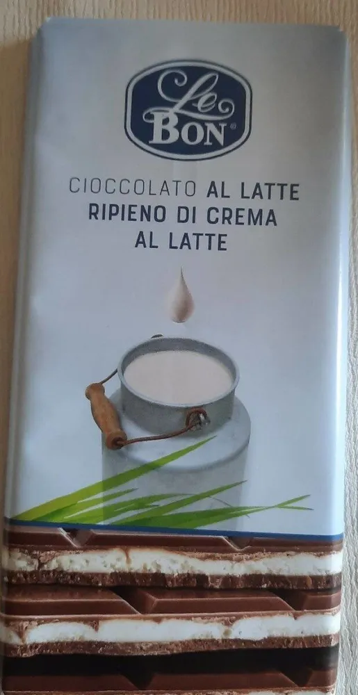 Cioccolato al latte ripieno di crema al latte