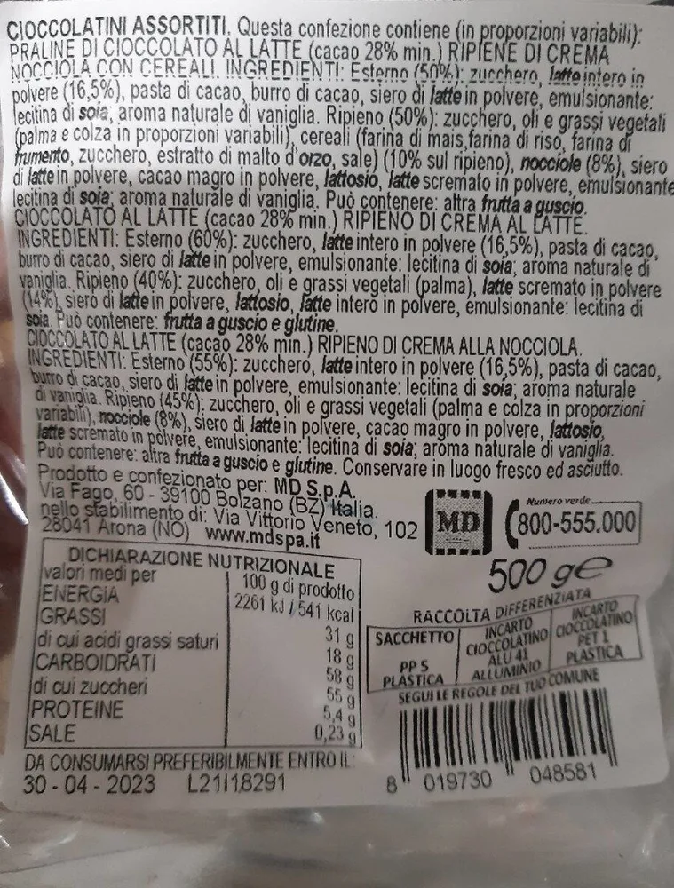 Cioccolatini assortiti