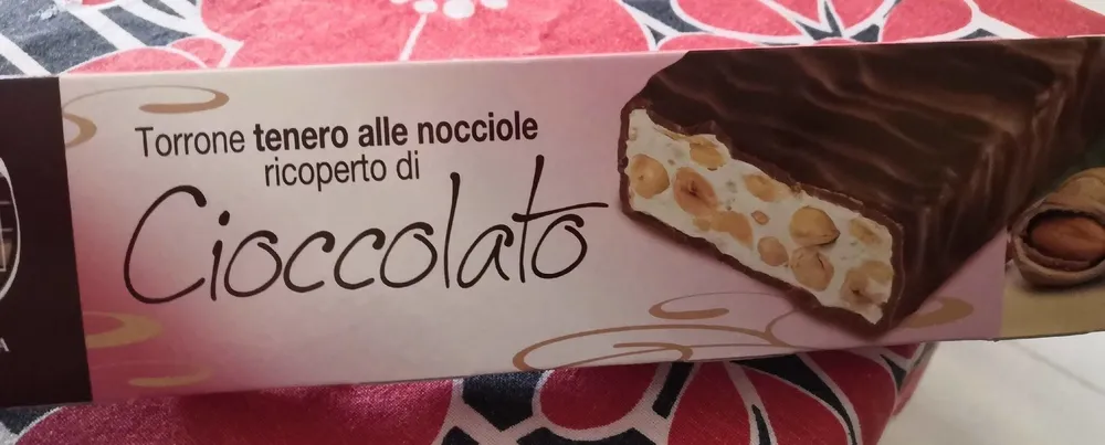 Torrone tenero alle nocciole ricoperto di cioccolato