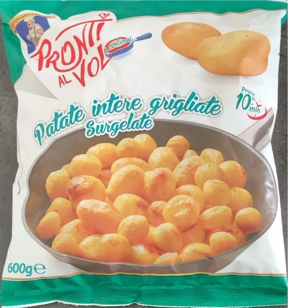 Patate intere grigliate e surgelate