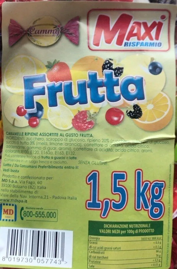 Caramelle ripiene assortite al gusto frutta