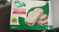 Bio snack di riso con farcitura di cioccolato alla nocciola