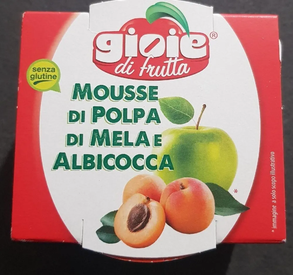 Mousse di polpa di mela e albicocca