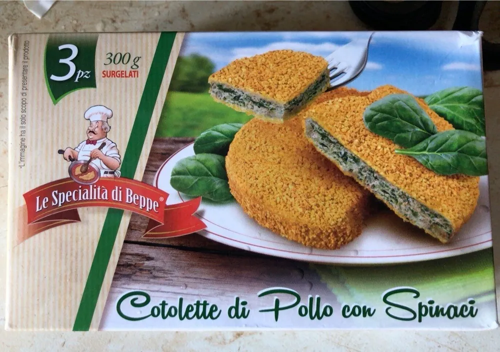 Cotolette di pollo con spinaci