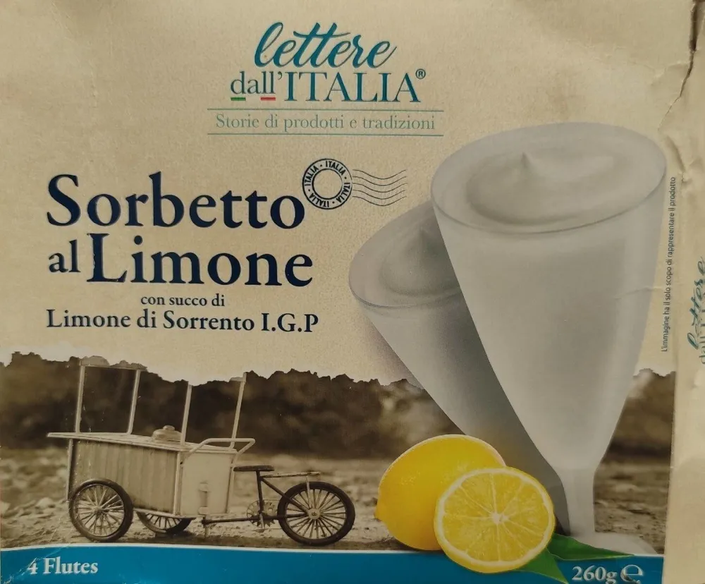 Sorbetto al Limone con succo di Limone di Sorrento I.G.P.