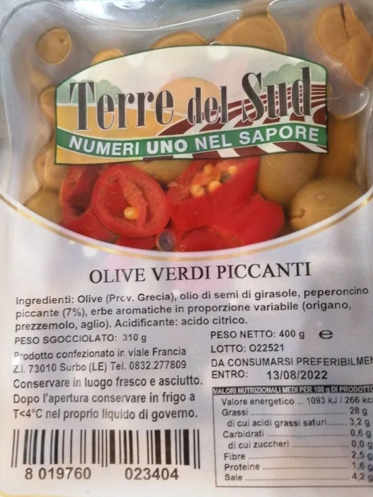 Olive verdi piccanti
